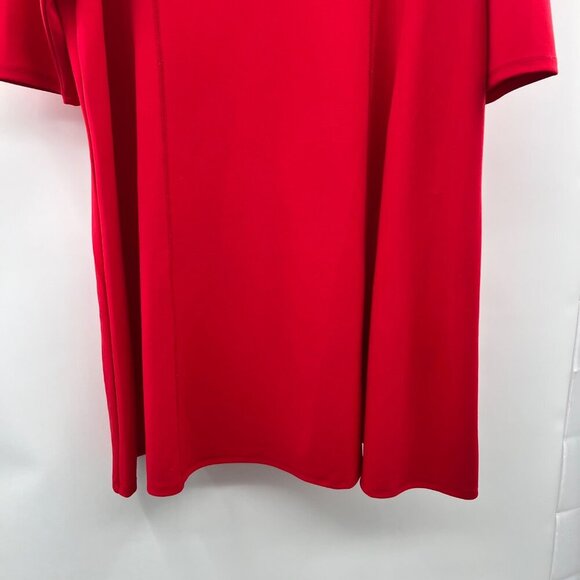 Lane Bryant Red Shift Dress 3/4 Sleeve Below Knee Size 22/24 - Picture 3 of 9
